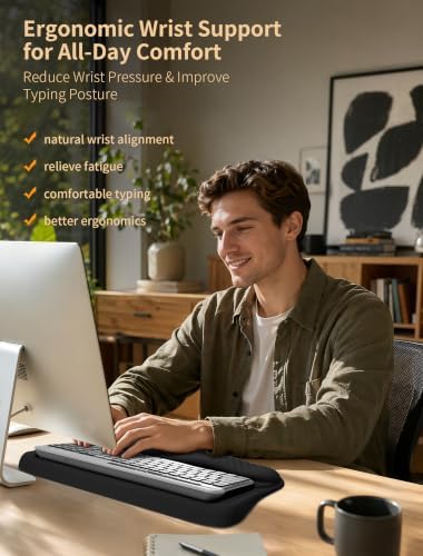 Ergonomic Keyboard Wrist Rest Pad with Wrist Support Black