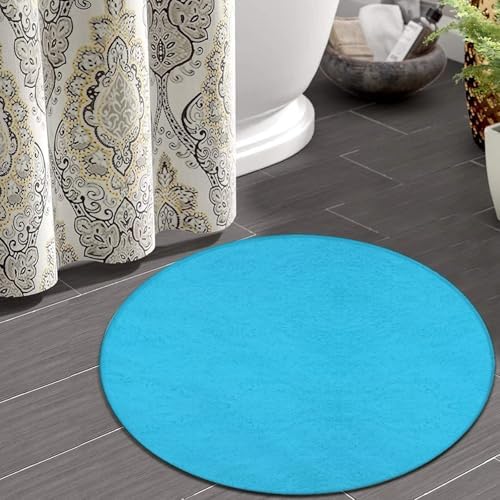 Highly Premium Quality Floor Mat, Office Chair Decor Mat, Room Sofa Yoga Soft Round Carpet Blue, 36inch