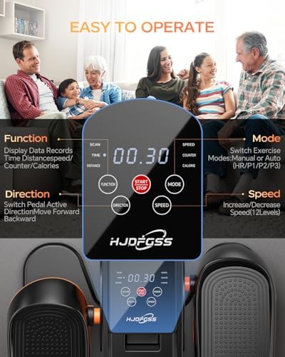 Under Desk Elliptical Machine, Ellipse Leg Exerciser as Seen on Tv for Seniors Adults with 12 Adjustable Speed, Quiet & Portable Seated Pedal Exerciser with Remote Control & Non-Slip Foot Straps