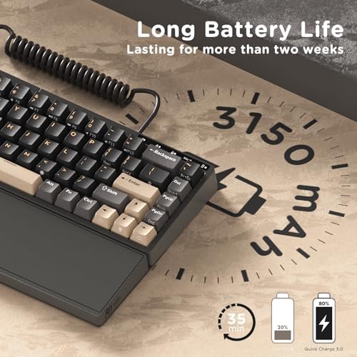 RK ROYAL KLUDGE S70 Ergonomic Split Keyboard, Linear Creamy Switch Black