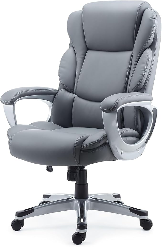 STAPLES Mcallum Bonded Leather Managers Chair Gray