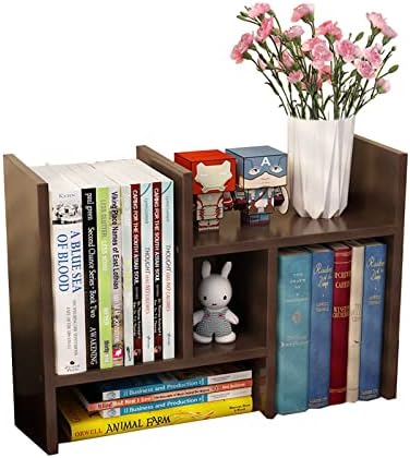 VOVCIG Expandable Wooden Storage Shelf, 5-Tier Adjustable Desktop Organizer