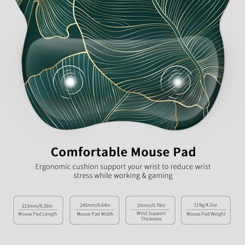 EooCoo Ergonomic Mouse Pad with Wrist Rest, Memory Foam Support Mousepad