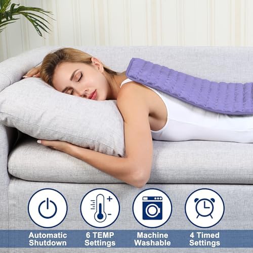 Electric Heating pad for Back Neck Shoulder Knee Arms Legs- Electric Heat Pads with 6 Heat Settings & Auto Shut Off &Dry/Moist Heat Heating Pad for Birthday Mother Father Girl Men Women