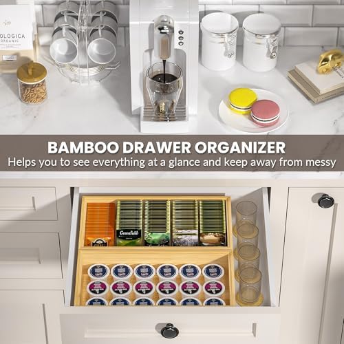 Bamboo Kitchen Drawer Organizer, Deep 2-Pack, 12" x 6" x 2.5"