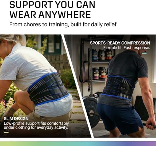Modvel Back Brace for Lower Back Pain Women and Men – Lumbar Support Belt for Sciatica, Herniated Disc, Muscle Strain – Adjustable Breathable Work Brace with 6 Stays – Support for Posture