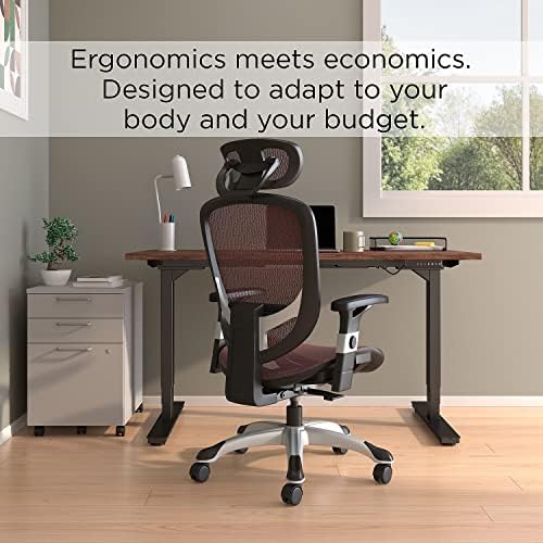 Staples Hyken Ergonomic Mesh Task Chair, Lumbar Support, Swivel, Maroon