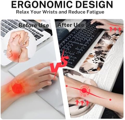 Britimes Ergonomic Mouse Pad Set with Wrist Rest, Boho Tribal