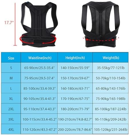 New Upper Back Posture Corrector Posture Clavicle Support Corrector for Women and Men Back Lumbar Support Shoulder Posture Support for Improve Posture Provide (Color : Black, Size : 2XL)