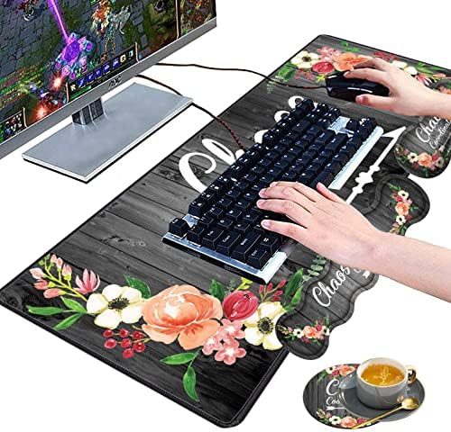 Large Gaming Mouse Pad, Keyboard Wrist Rest pad + Mouse Wrist pad + Coaster Set Extended Waterproof Non-Slip Table mat Suitable for Home Office Learning Games - Chaos Coordinator