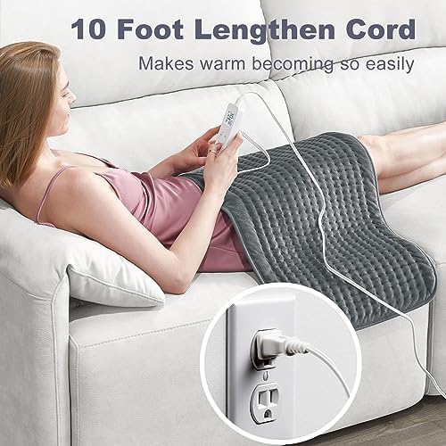 VAAGHANM Heating Pad: 33 x 17 inches Electric Heating Pad for Back - Extra Large Heat Pad for Shoulder/Neck/Knee/Arms - Upgraded 6 Timer & 6 Temperature Controller -Gift for Women