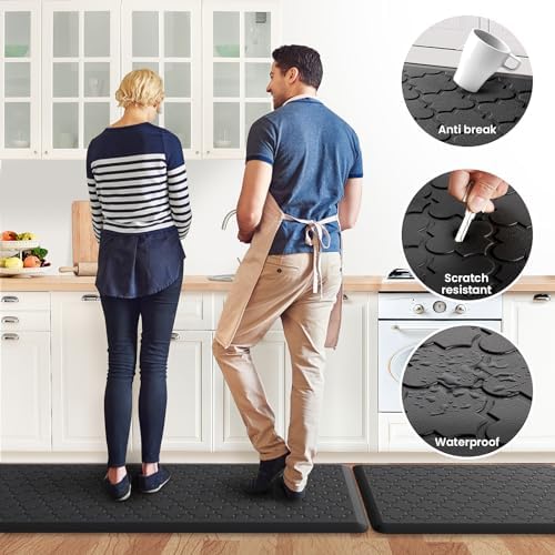 Kitchen Mat 2 PCS Cushioned Anti-Fatigue Floor Mat Standing Mat for Kitchen