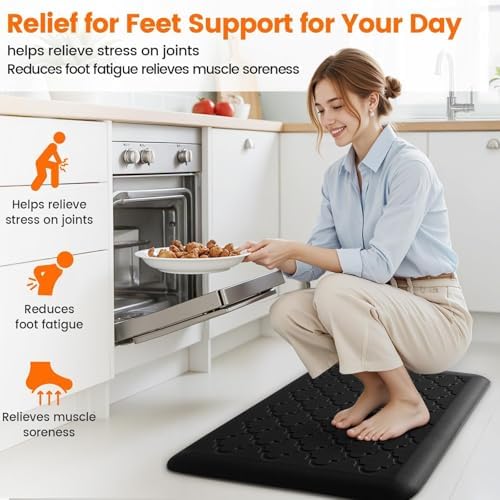 4/5 Inch Thick Anti-Fatigue Kitchen Mat Comfort Standing Floor Mat for Home