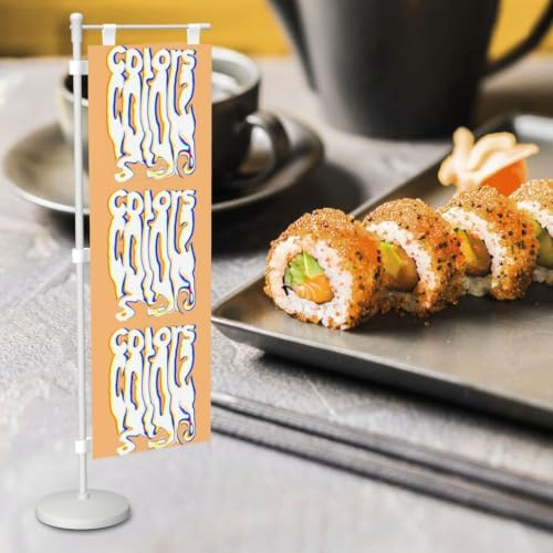 Melting Colors Colorful Deluxe Desk Flag Set, 12 x 4 Inch Miniature Table Flag with 14" Pole & Stand Base