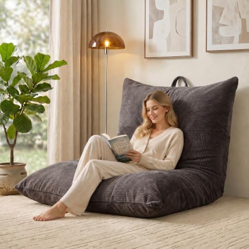 HUGHEAVEN Giant 3-in-1 Bean Bag Chair (76"x55") Oversized Floor Sofa Couch
