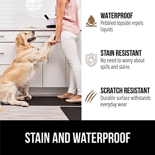 GORILLA GRIP Cushioned Kitchen Mats for Floor, 2 PK, 17x29+17x59, Black