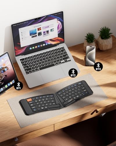 ProtoArc XK03 Ergonomic Foldable Keyboard for iPad, iPhone, Tablet, Laptop