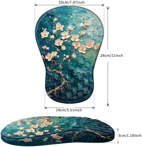YIWEI Ergonomic Mouse Pad with Wrist Rest for Carpal Tunnel Pain Relief