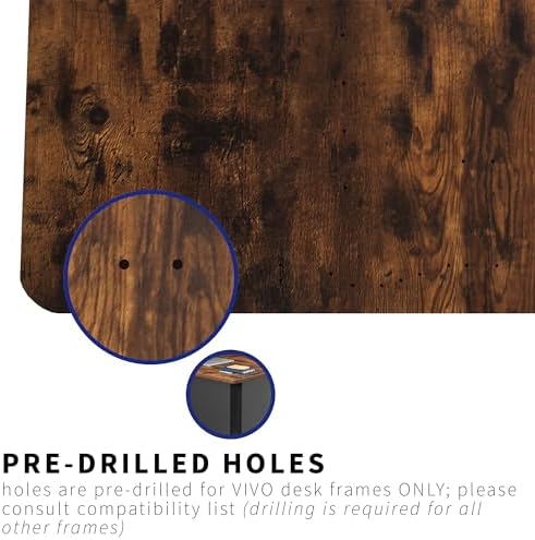 VIVO Rustic Vintage Brown 71 x 36 in Table Top, DESK-TOP72-36N