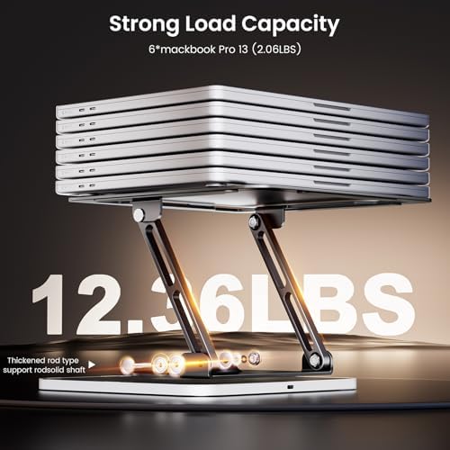 360°Rotating Laptop Stand with RGB Lights, Fits 10-16"Laptops MacBooks
