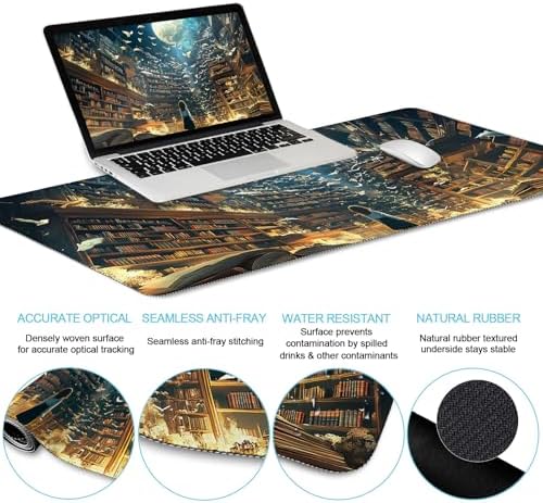 LIMKRIAN Anime Book Mouse Pad Set Large Desk Matt for Desktop Decor