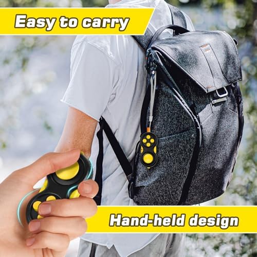Original Fidget Toy Game, Rubberized Classical Controller Fidget Concentration Toy with 8-Fidget Functions and Lanyard - Excellent for Relieving Stress and Anxiety