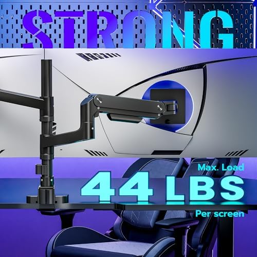 Dual Monitor Arm Desk Mount for 17-49 Inch Monitors Holds 44 lbs, Black