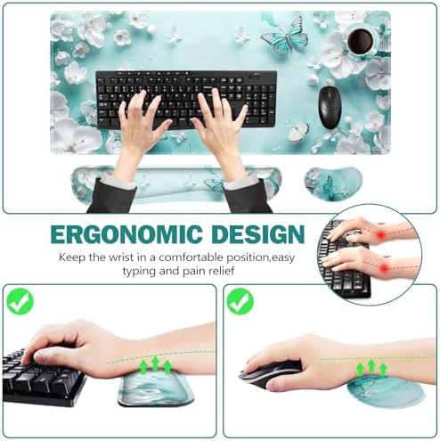 ToLuLu Large Mouse Pad Desk Pad, Wrist Rest Desk Mat for Keyboard and Mouse
