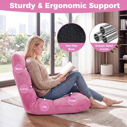 COSTWAY Floor Chair, 14 Positions Adjustable Floor Gaming Chair