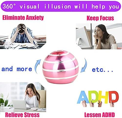 Desk-Fidget-Kinetic-Toys Cool-Gadgets: Cool-Stuff Thing Game Toy for Adult Teen Children Kid, Optical-Illusion Stress Relief Gifts for Man Women Home Office School Christmas Spinning Up 180 Seconds