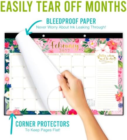 Large Desk Calendar 2027 - Desktop Calendar 2027-2028