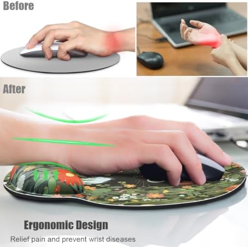 Cute Mouse Pad for Desk with Wrist Rest,Desk Accessories,Cat