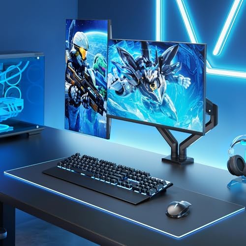 ARES WING Dual Monitor Mount for 17-35 inch Monitors, Black