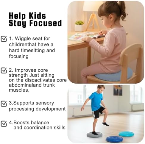 Wobble Cushion Core Balance Disc, Wiggle Seat with Inflation Pump