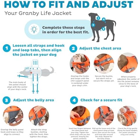 Outward Hound Granby Splash Dog Life Jacket, Life Vest, Orange, Small