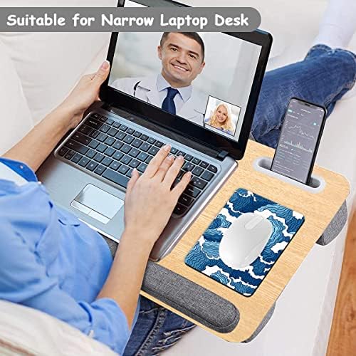 Dapesuom Small Mouse Pad, 6 x 8 Inch Thick Rubber Premium-Textured Non-Slip Portable & Washable Mini Mouse Mat for Women Men Wireless Laptops Keyboard Tray Gaming Work Computer Office Travel, Waves