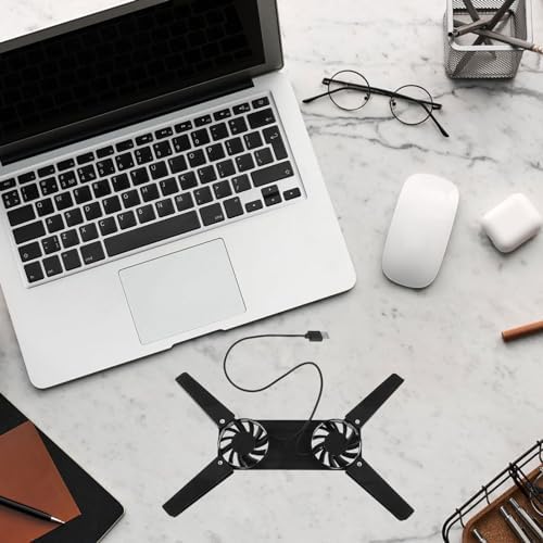 Laptop Cooling Stand with Fan, Plastic Anti Slip Feet for Office Desktop
