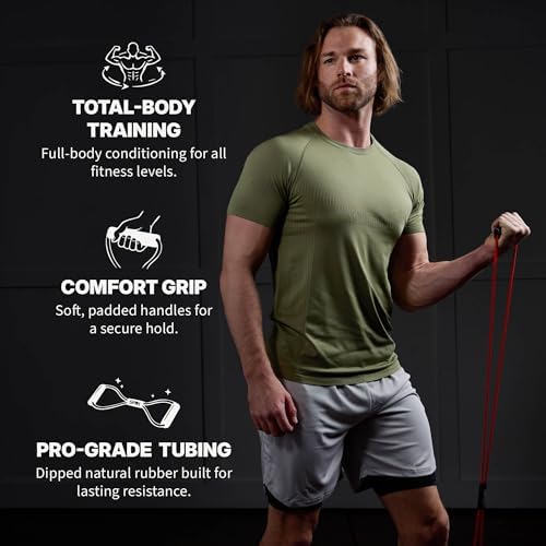 SPRI Ultra Toner Figure 8 Resistance Band with Padded Handles Great for Stretch, Exercise, Fitness Training, Yoga, Resistance Weights, Therapy, Gym or Home Workout Equipment.