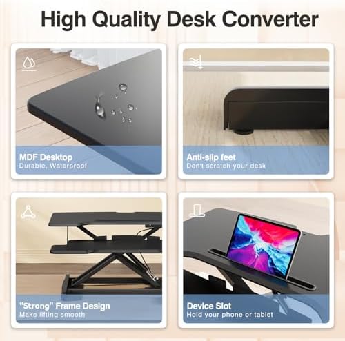 32" Standing Desk Converter, Quick Sit to Stand Desk Riser