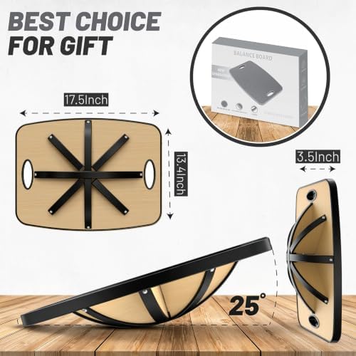 Advanced Wood Balance Board, Table Balance Board, Office Swing Board, for Physical Therapy, Fast Fitness Training and Outdoor Sports Balance Training Device