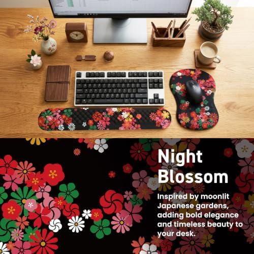 BELLEMOND Japanese Mouse Pad with Wrist Rest | Ergonomic Memory Foam, Large