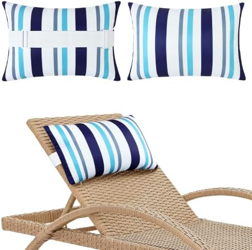 2 Pcs Outdoor Headrest Pillow for Patio Chaise Lounge 11"x16"