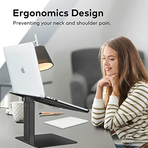 Laptop Stand for Desk, Ergonomic Aluminum Laptop Stand Adjustable Height from 7-15", Sitting and Standing Laptop Riser for 10-17" Notebook