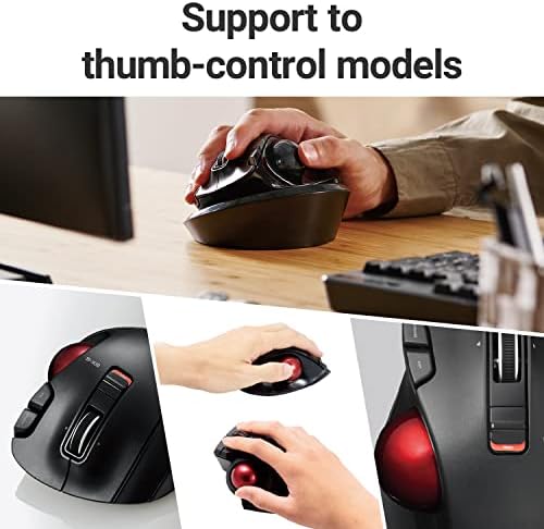ELECOM MP-TBM02BK Trackball Mouse Disc Pad Tilt Black