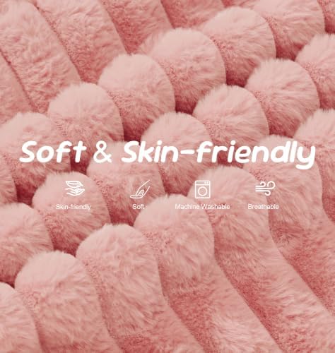 Hobestluk Bean Bag Chair Small Fluffy Pink Beanbag with Memory Foam Filled