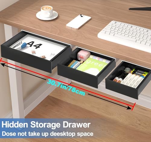 SVNNELP Under Desk Table Drawer Storage Organizer,3 Pack Large & Medium & Small Slide Out Desk Drawers - Hidden Desktop Organizer,Adhesive Storage Pencil Tray Under Table(BLACK/LMS)