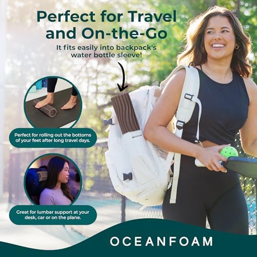 Oceanfoam Ripple Roller - Small Foam Roller for Physical Therapy (Espresso)