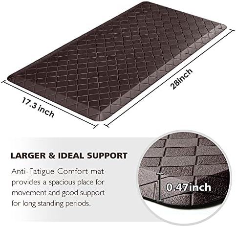 HappyTrends Kitchen Mats for Floor Cushioned Anti-Fatigue Kitchen Rugs
