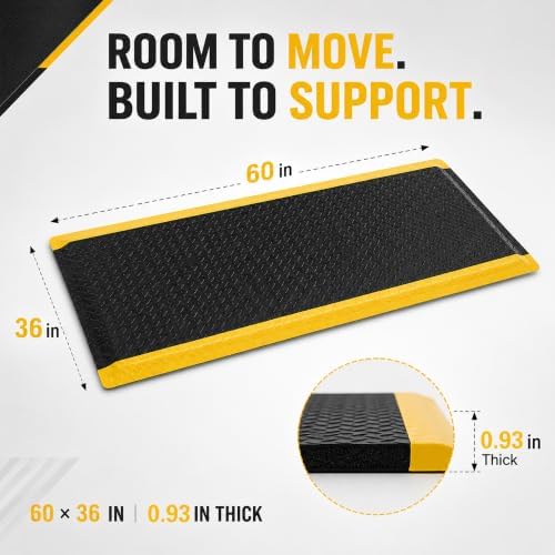 Industrial 3x5 Ft Anti-Fatigue Standing Mat - Heavy Duty Ergonomic