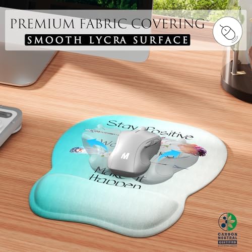 MROCO Ergonomic Mouse Pad with Gel Wrist Rest, 9.4 x 8.1 in, Feather Arrow